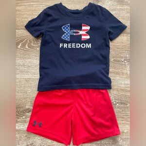 Under Armour Patriotic Boys Shirt/Short Set Size 4